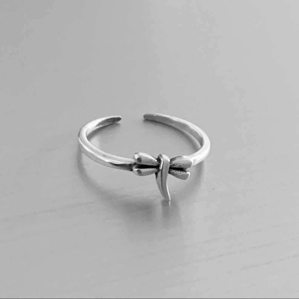 Sterling Silver Tiny Dragonfly Toe Ring - image 7
